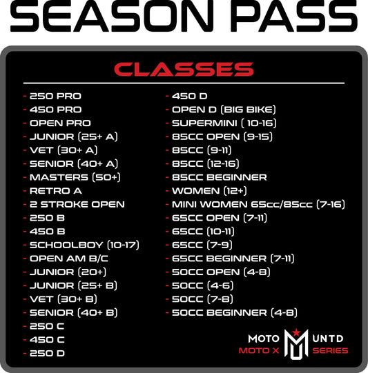2023 Moto United Moto X Series Season Pass